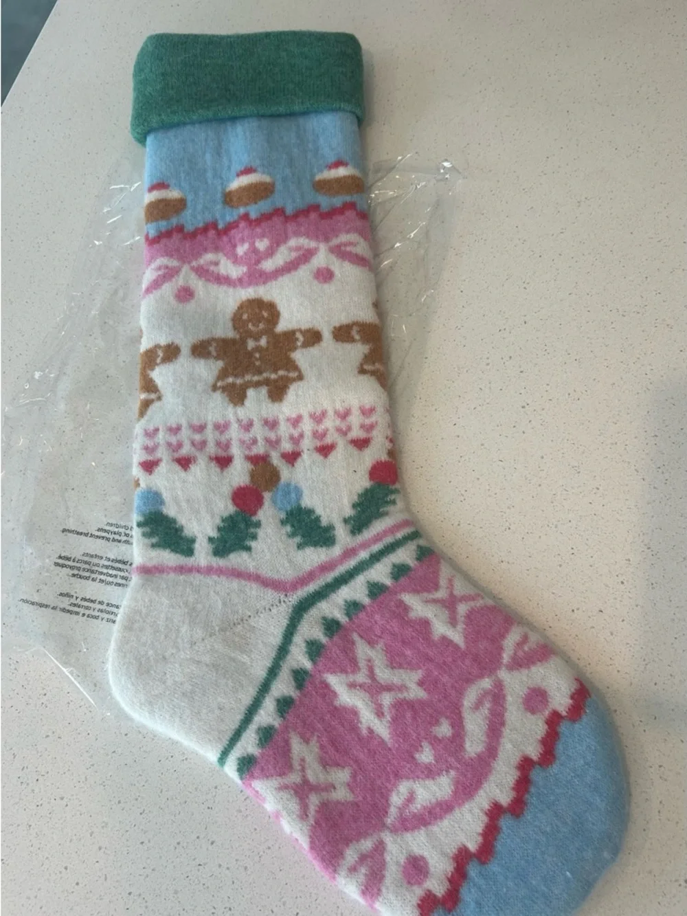 Pottery Barn Fair Isle Knit Gingerbread Christmas Stocking 1